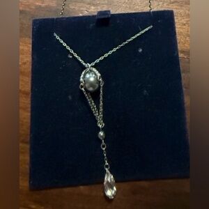 Swarovski Black Pearl Silver Crystal Necklace